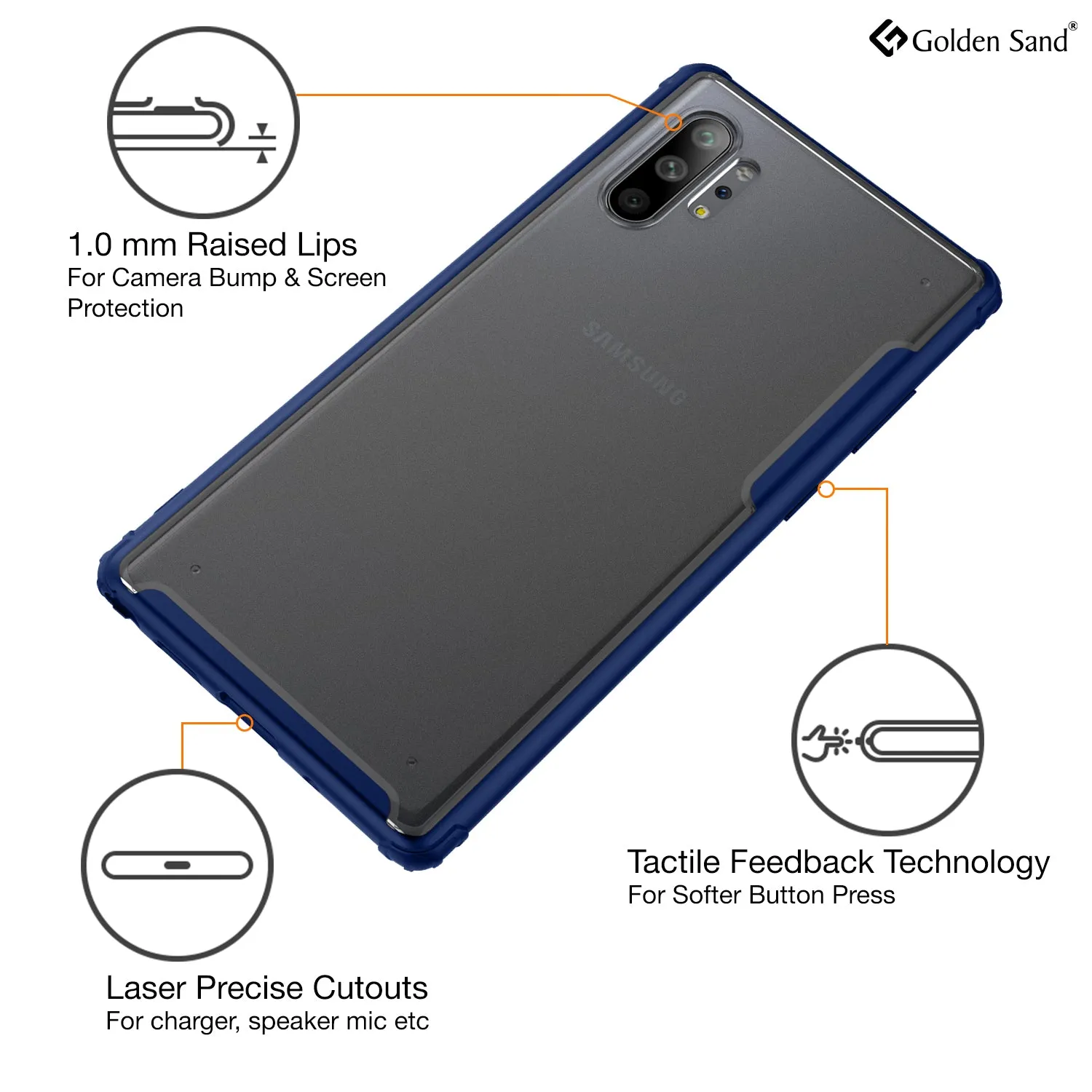 Rugged Frosted Series Hybrid Translucent Back Cover for Samsung Galaxy Note 10 Plus 6.8 inch, Blue