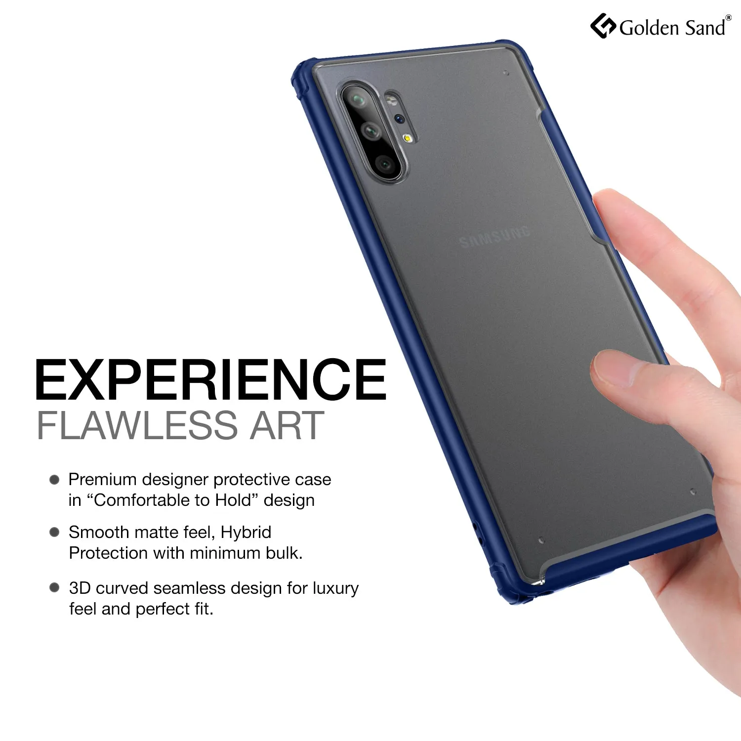 Rugged Frosted Series Hybrid Translucent Back Cover for Samsung Galaxy Note 10 Plus 6.8 inch, Blue
