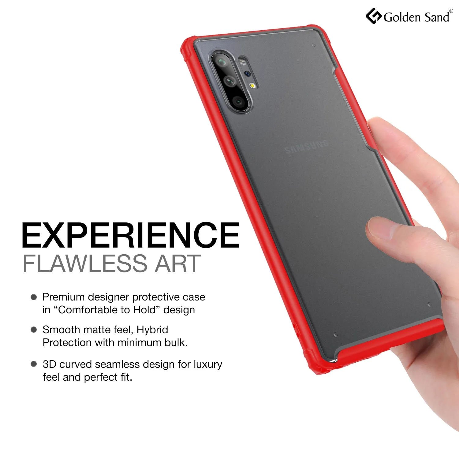 Rugged Frosted Series Hybrid Translucent Back Cover for Samsung Galaxy Note 10 Plus 6.8 inch, Red