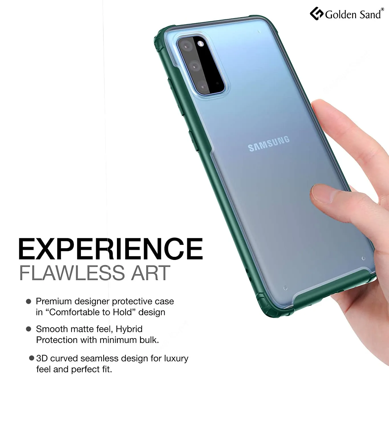 Rugged Frosted Series Hybrid Translucent Back Cover for Samsung Galaxy S20 6.2 inch, Green