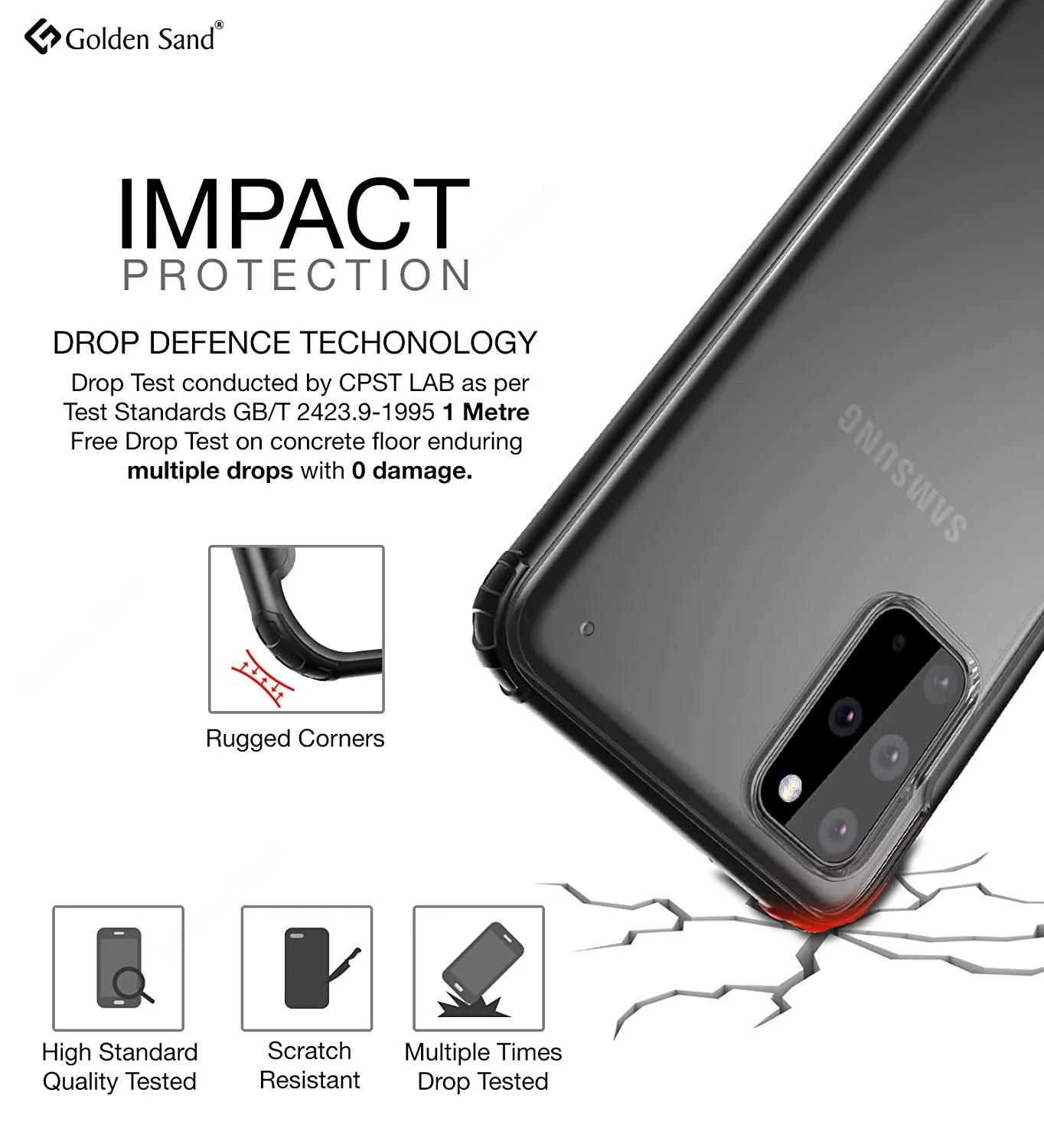 Rugged Frosted Series Hybrid Translucent Back Cover for Samsung Galaxy S20 Plus 6.7 inch, Black