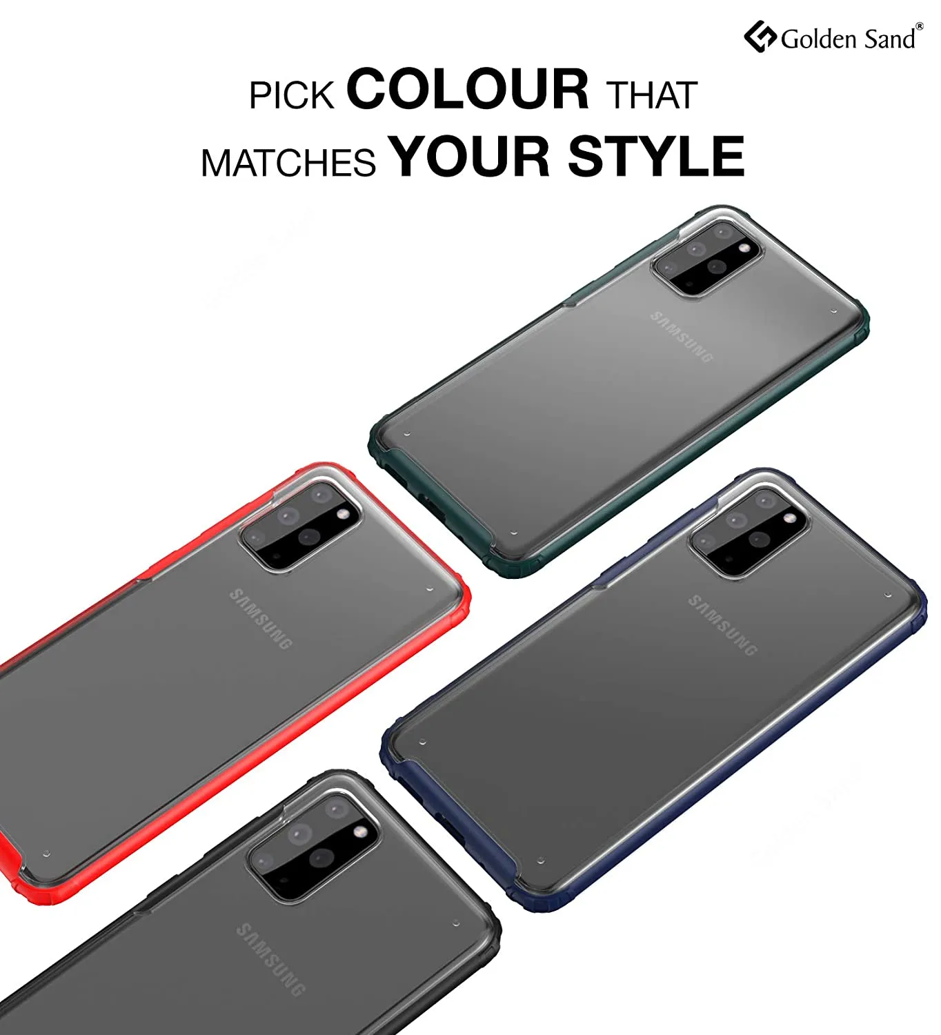 Rugged Frosted Series Hybrid Translucent Back Cover for Samsung Galaxy S20 Plus 6.7 inch, Black