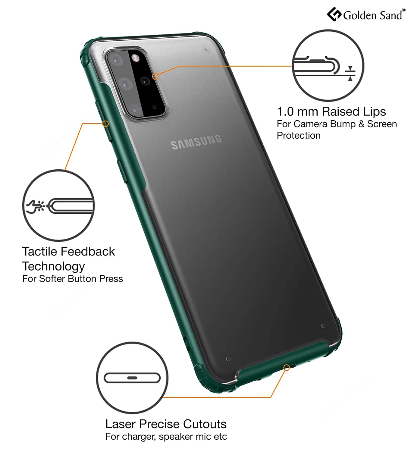 Rugged Frosted Series Hybrid Translucent Back Cover for Samsung Galaxy S20 Plus 6.7 inch, Green
