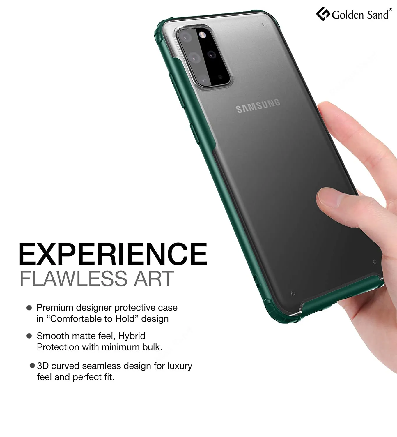 Rugged Frosted Series Hybrid Translucent Back Cover for Samsung Galaxy S20 Plus 6.7 inch, Green