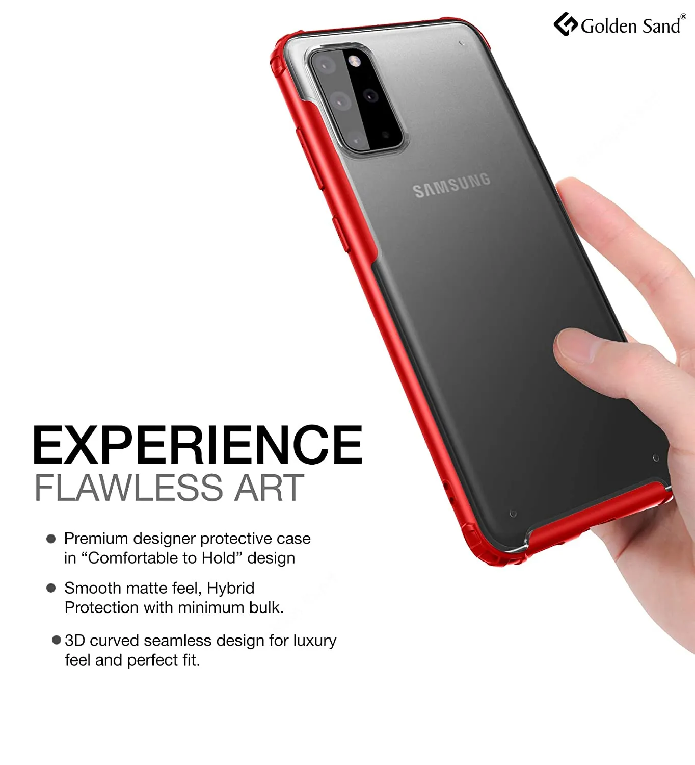 Rugged Frosted Series Hybrid Translucent Back Cover for Samsung Galaxy S20 Plus 6.7 inch, Red