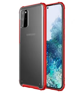 Rugged Frosted Series Hybrid Translucent Back Cover for Samsung Galaxy S20 Plus 6.7 inch, Red