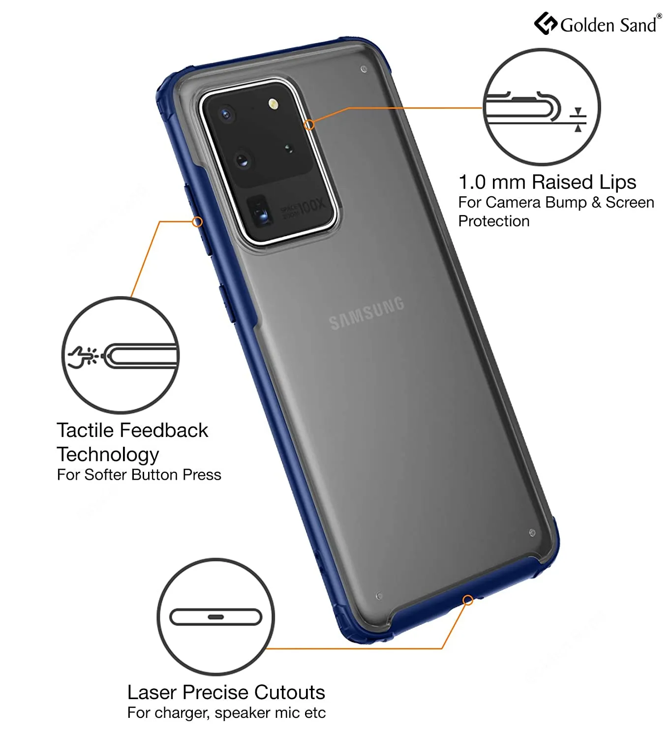 Rugged Frosted Series Hybrid Translucent Back Cover for Samsung Galaxy S20 Ultra 6.9 inch, Blue