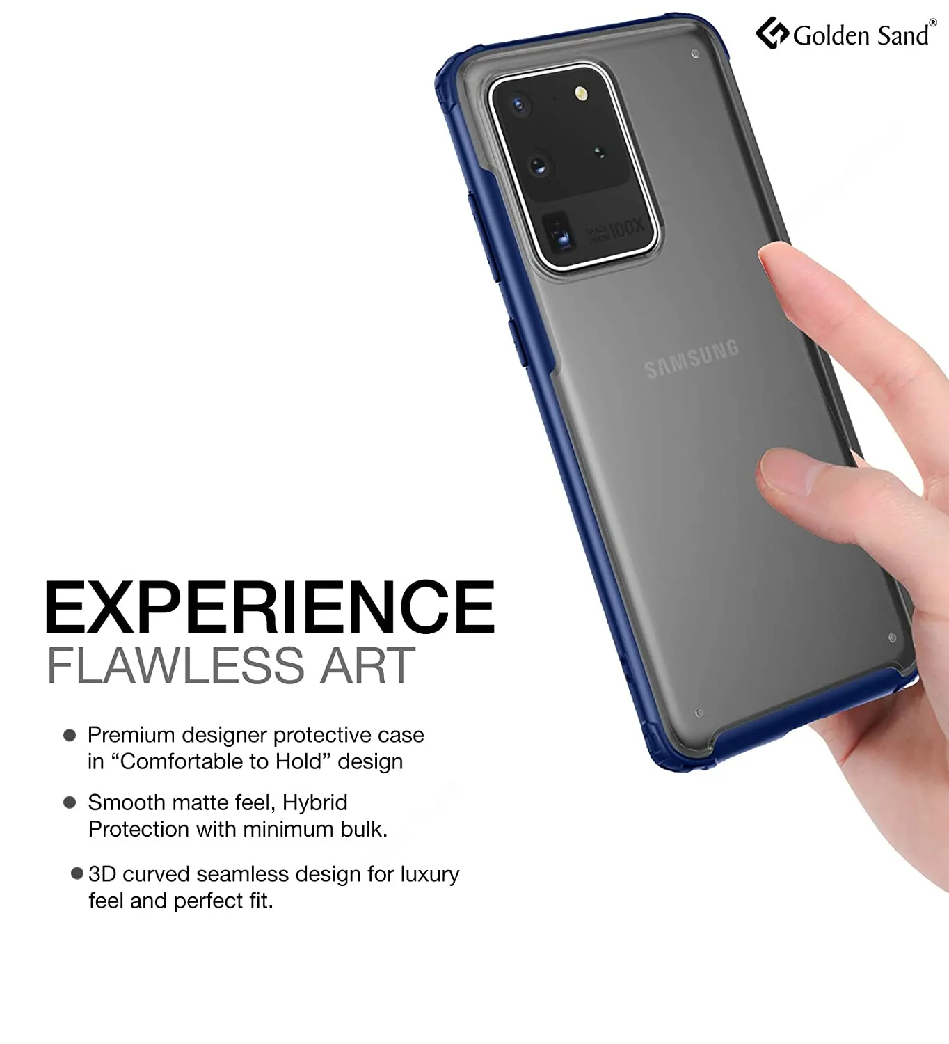 Rugged Frosted Series Hybrid Translucent Back Cover for Samsung Galaxy S20 Ultra 6.9 inch, Blue