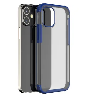 Rugged Frosted Series Semi Transparent PC Shock Proof Slim Back Cover for Apple iPhone 12, Blue