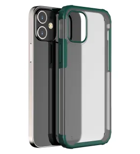 Rugged Frosted Series Semi Transparent PC Shock Proof Slim Back Cover for Apple iPhone 12, Green