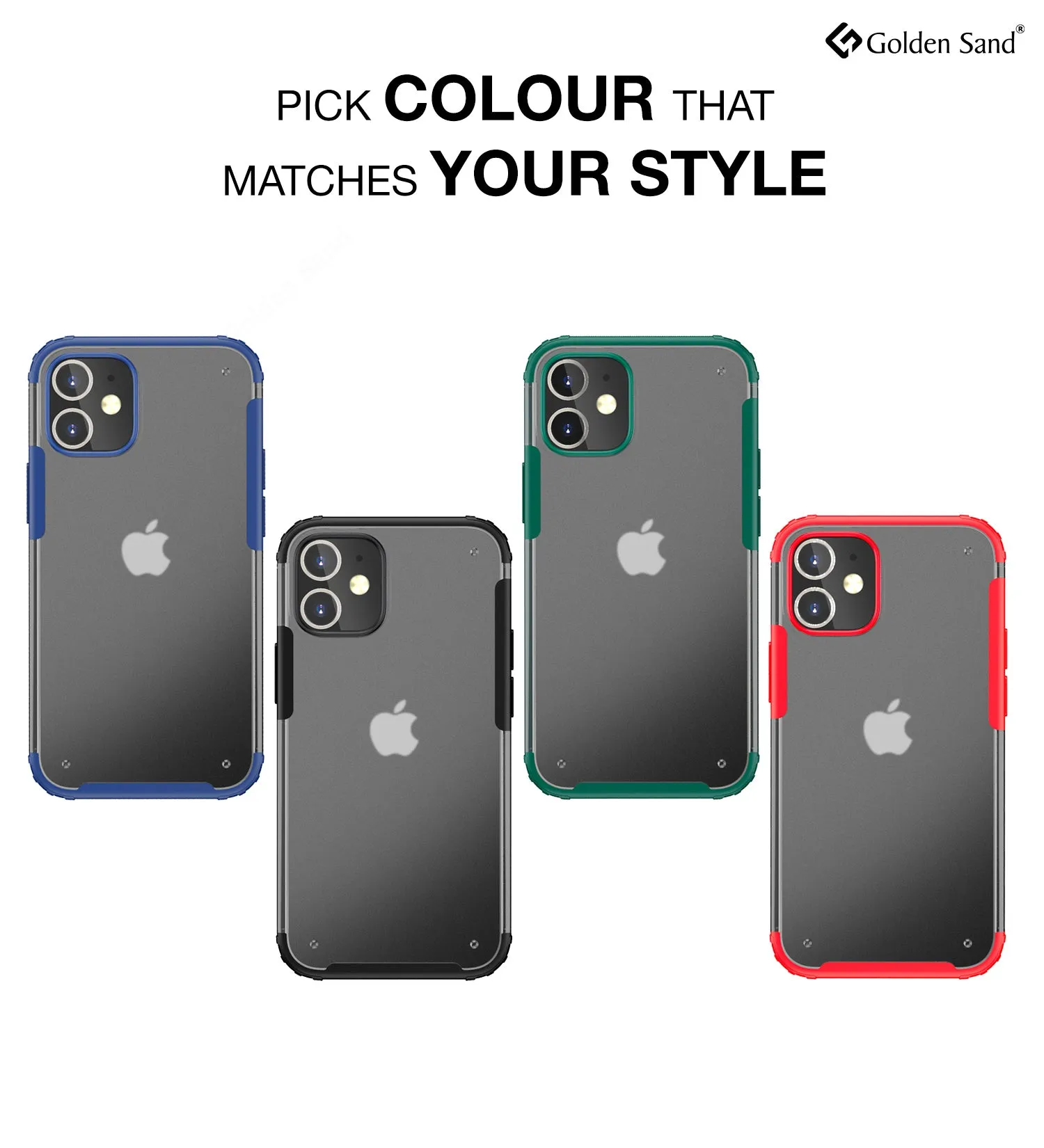 Rugged Frosted Series Semi Transparent PC Shock Proof Slim Back Cover for Apple iPhone 12 Mini, Red