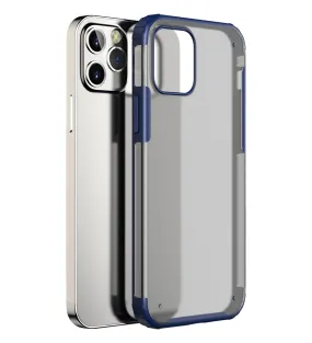 Rugged Frosted Series Semi Transparent PC Shock Proof Slim Back Cover for Apple iPhone 12 Pro, Blue