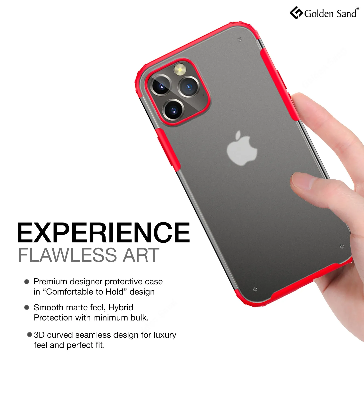 Rugged Frosted Series Semi Transparent PC Shock Proof Slim Back Cover for Apple iPhone 12 Pro Max, Red