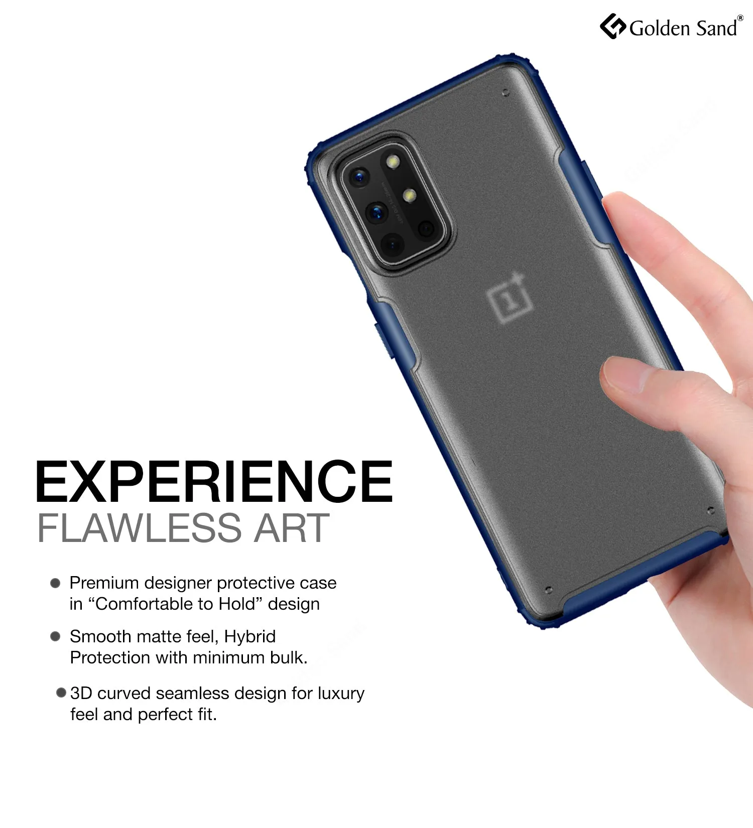 Rugged Frosted Series Semi Transparent PC Shock Proof Slim Back Cover for OnePlus 8T, One Plus 9R, Blue