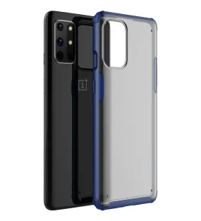 Rugged Frosted Series Semi Transparent PC Shock Proof Slim Back Cover for OnePlus 8T, One Plus 9R, Blue