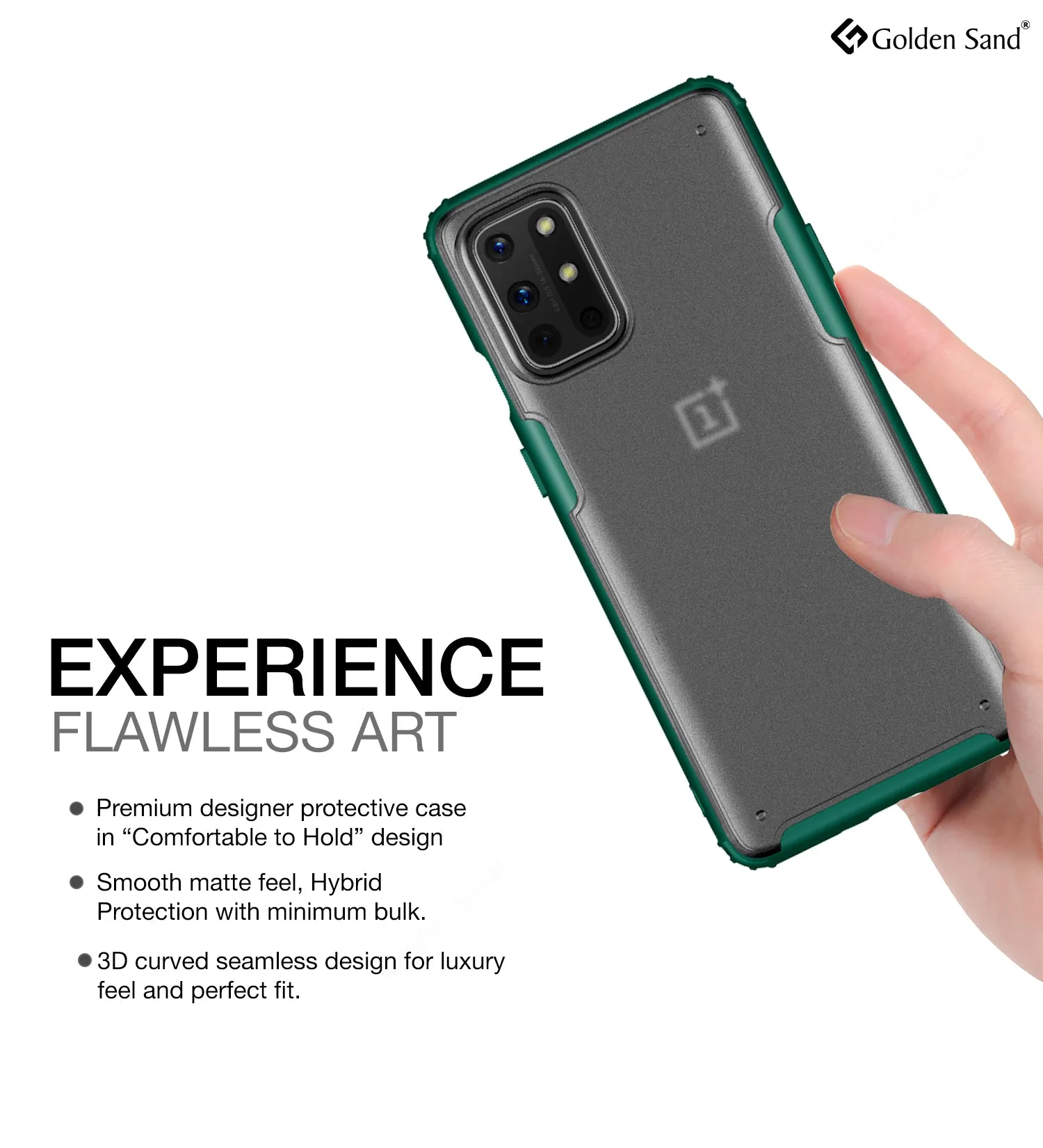 Rugged Frosted Series Semi Transparent PC Shock Proof Slim Back Cover for OnePlus 8T, One Plus 9R, Green