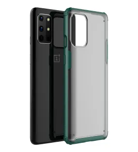 Rugged Frosted Series Semi Transparent PC Shock Proof Slim Back Cover for OnePlus 8T, One Plus 9R, Green