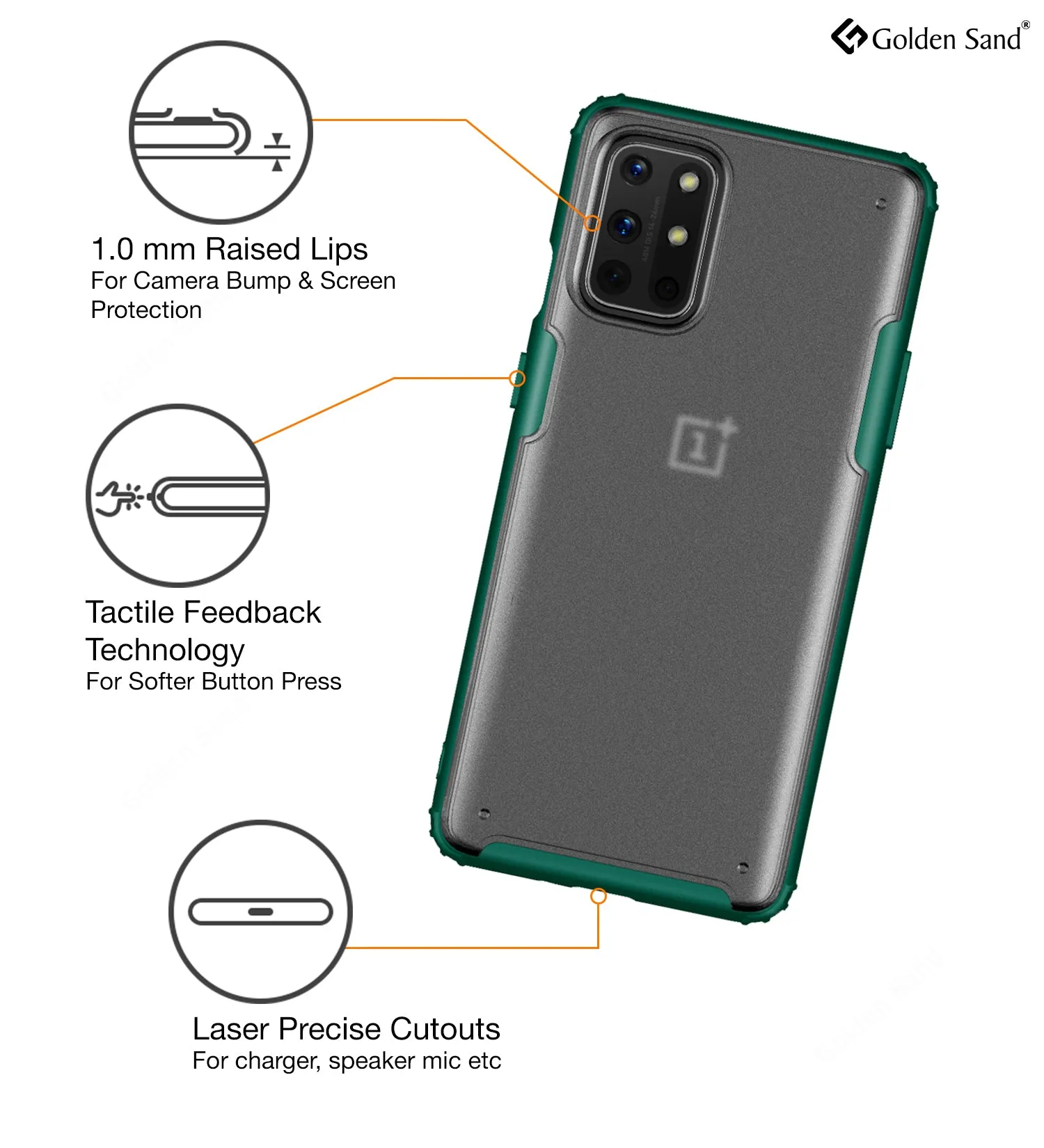 Rugged Frosted Series Semi Transparent PC Shock Proof Slim Back Cover for OnePlus 8T, One Plus 9R, Green
