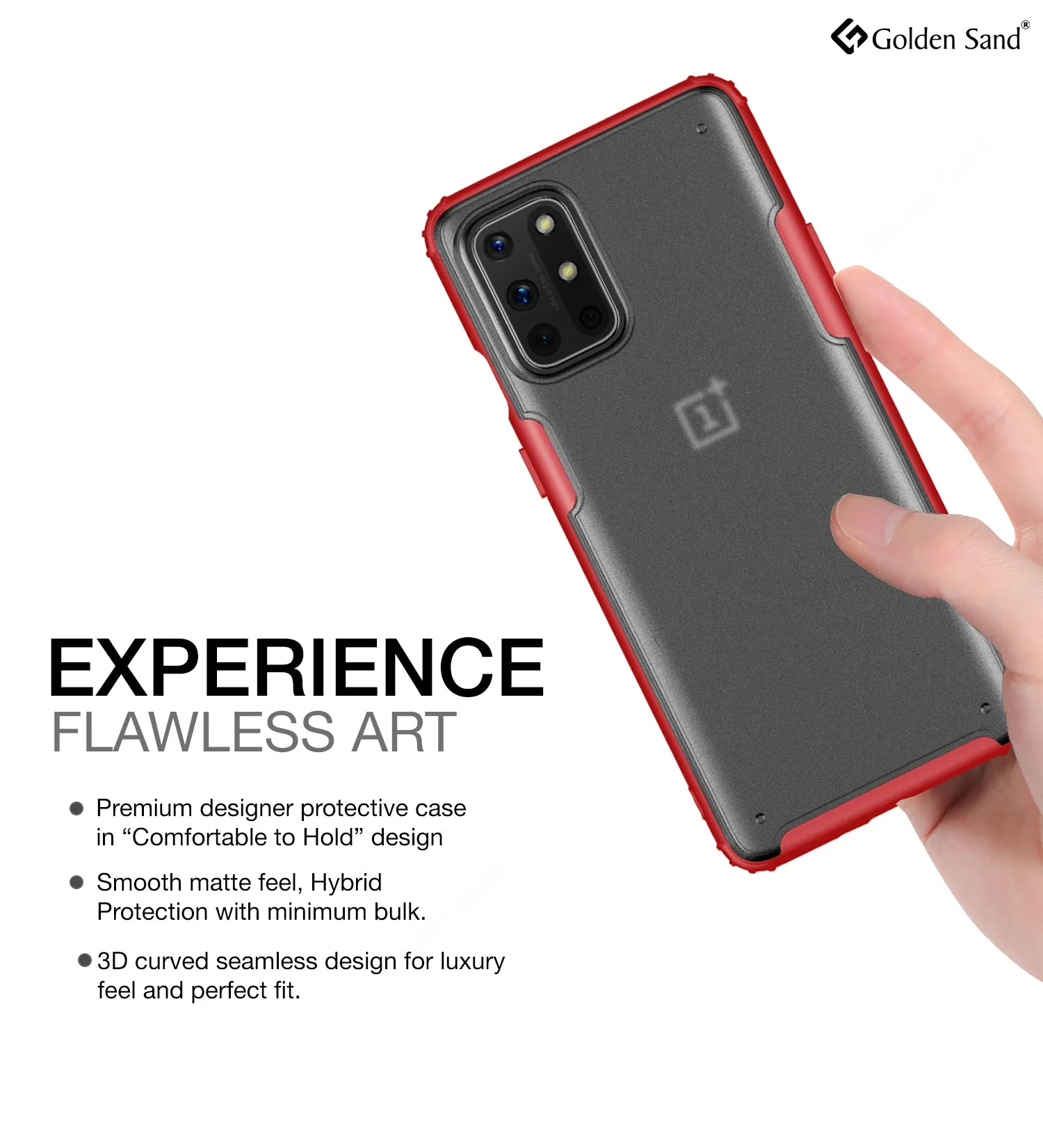 Rugged Frosted Series Semi Transparent PC Shock Proof Slim Back Cover for OnePlus 8T, One Plus 9R, Red