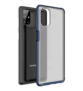 Rugged Frosted Series Semi Transparent PC Shock Proof Slim Back Cover for Samsung Galaxy M51, Blue
