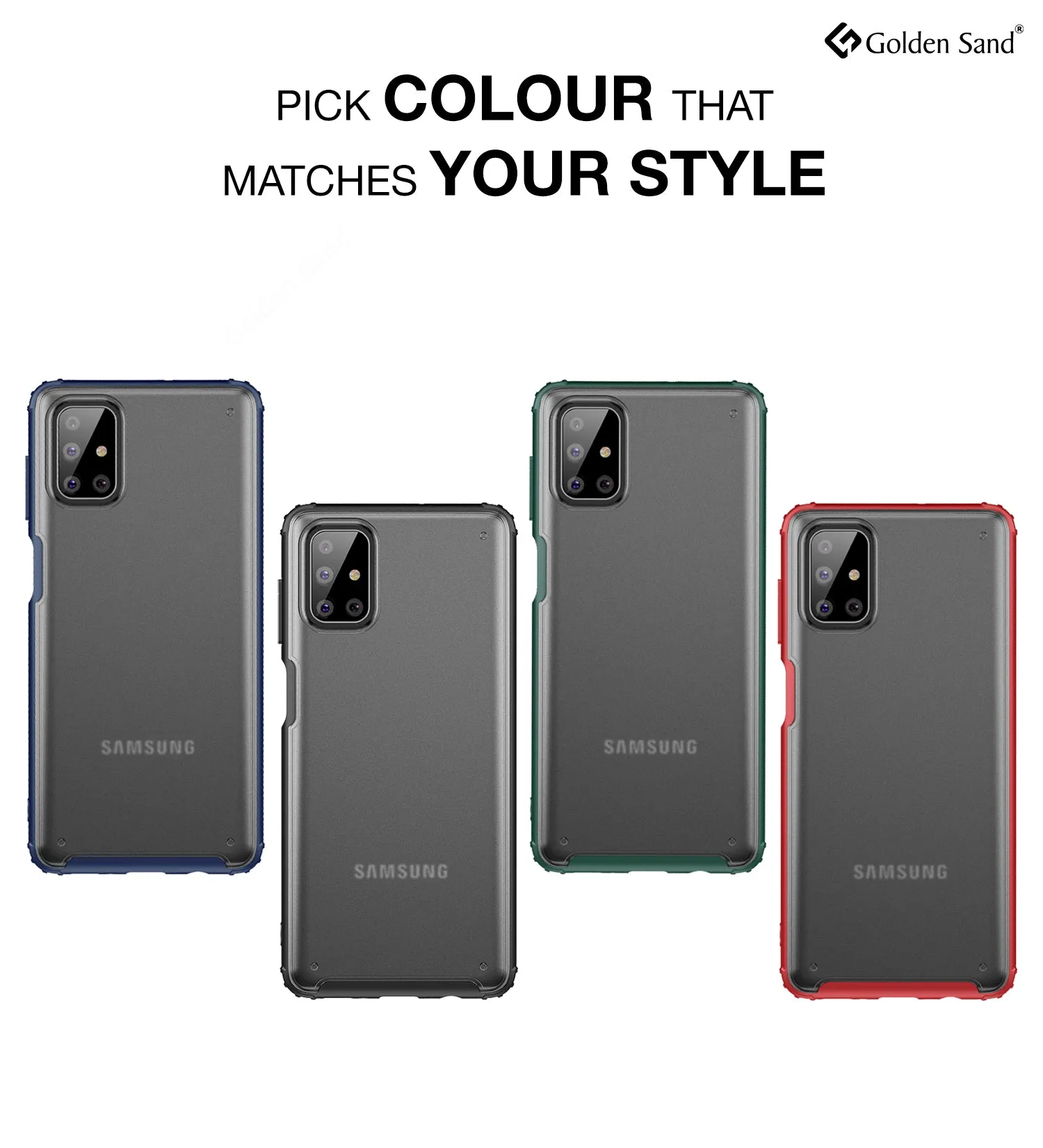 Rugged Frosted Series Semi Transparent PC Shock Proof Slim Back Cover for Samsung Galaxy M51, Green
