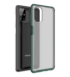 Rugged Frosted Series Semi Transparent PC Shock Proof Slim Back Cover for Samsung Galaxy M51, Green