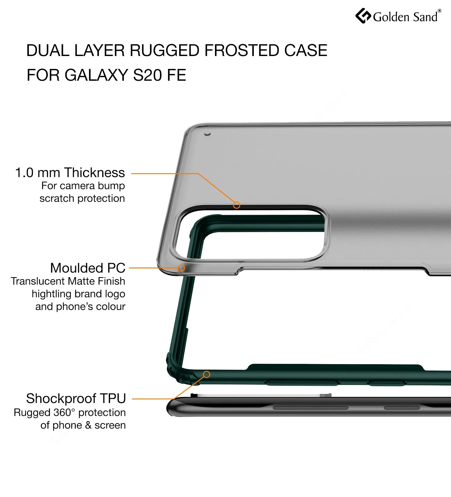 Rugged Frosted Series Semi Transparent PC Shock Proof Slim Back Cover for Samsung Galaxy S20 FE, Samsung Galaxy S20 FE 5G, Green