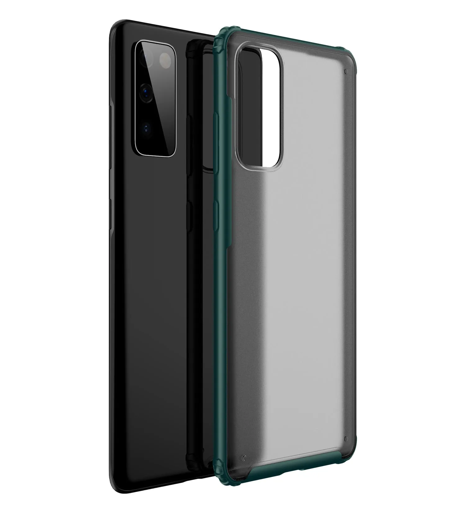 Rugged Frosted Series Semi Transparent PC Shock Proof Slim Back Cover for Samsung Galaxy S20 FE, Samsung Galaxy S20 FE 5G, Green