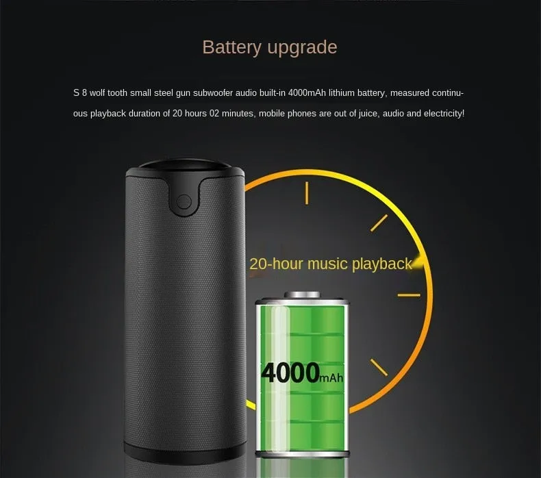 S8 Wireless Bluetooth Subwoofer Touch Control Sound Box AUX TF Card Handsfree Mic