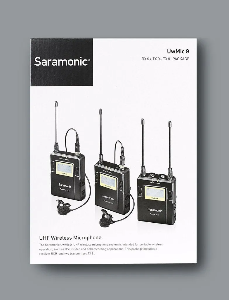 Saramonic UwMic9 RX9 TX9 TX9 2-Person Wireless Lavalier Microphone System with Portable Dual-Channel Camera-Mountable Receiver