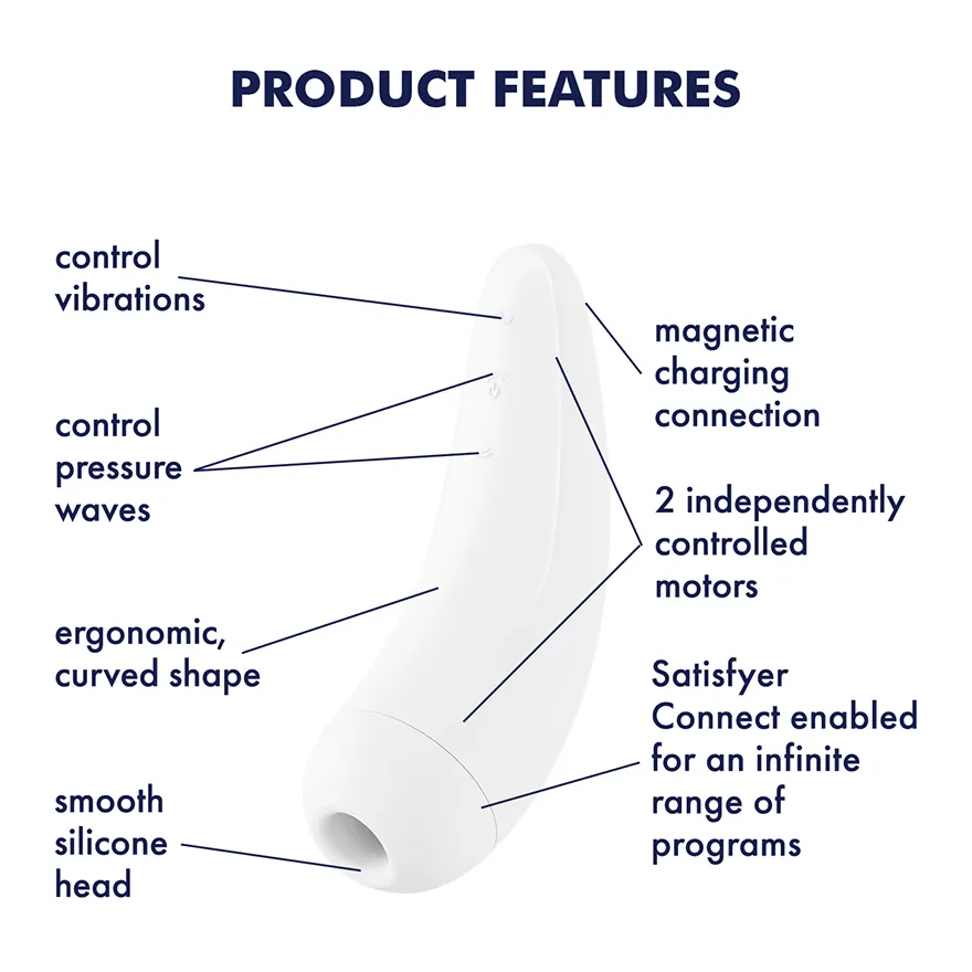 Satisfyer Curvy 2  2-N-1 Rechargeable Silicone Clitoral Stimulator with Air Pulse Technology