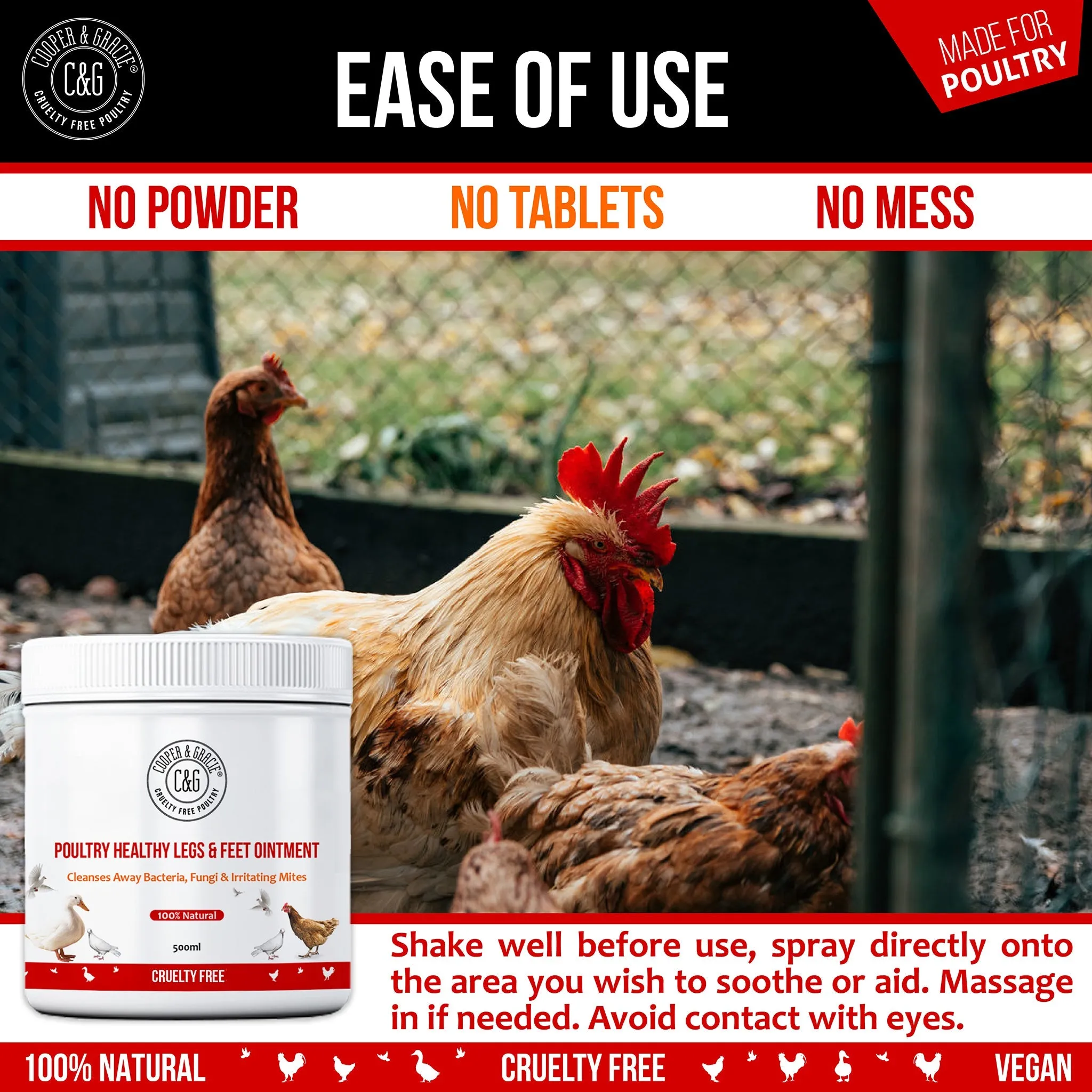 Scaly Legs and Feet Gel for Chickens and Poultry