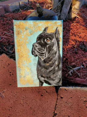 Shelf Prop Pet Painting on Canvas - Cute Dog Portrait Gift - Dog Lover Gift 5x7
