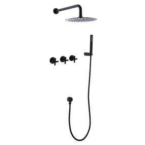 Shower Faucet Set with 10 Inch High Pressure Rain Showerhead and Handheld Spray RB0870