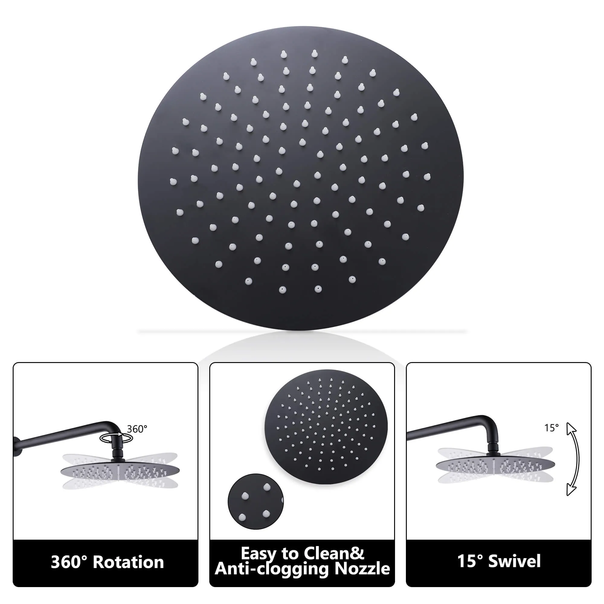 Shower Faucet Set with 10 Inch High Pressure Rain Showerhead and Handheld Spray RB0870