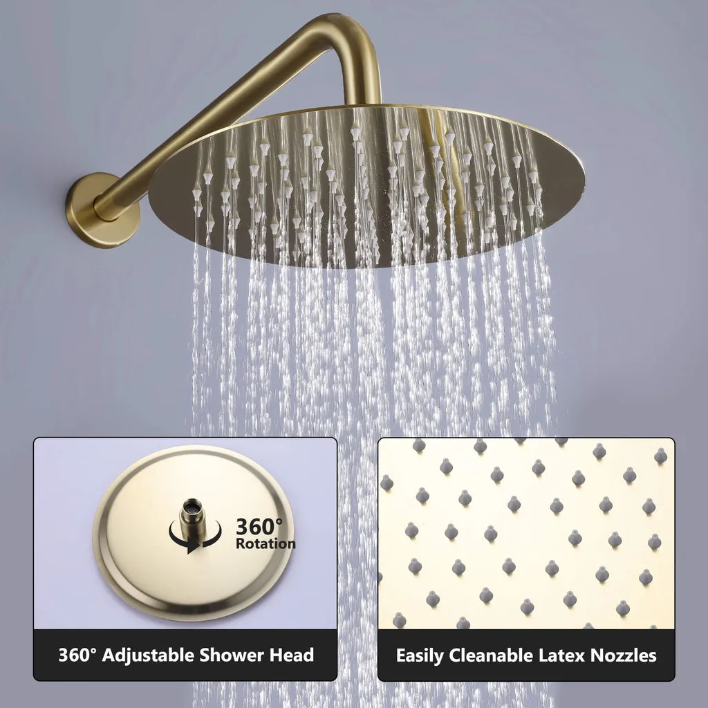 Shower Faucet Set with 10 Inch High Pressure Rain Showerhead and Handheld Spray RB0870