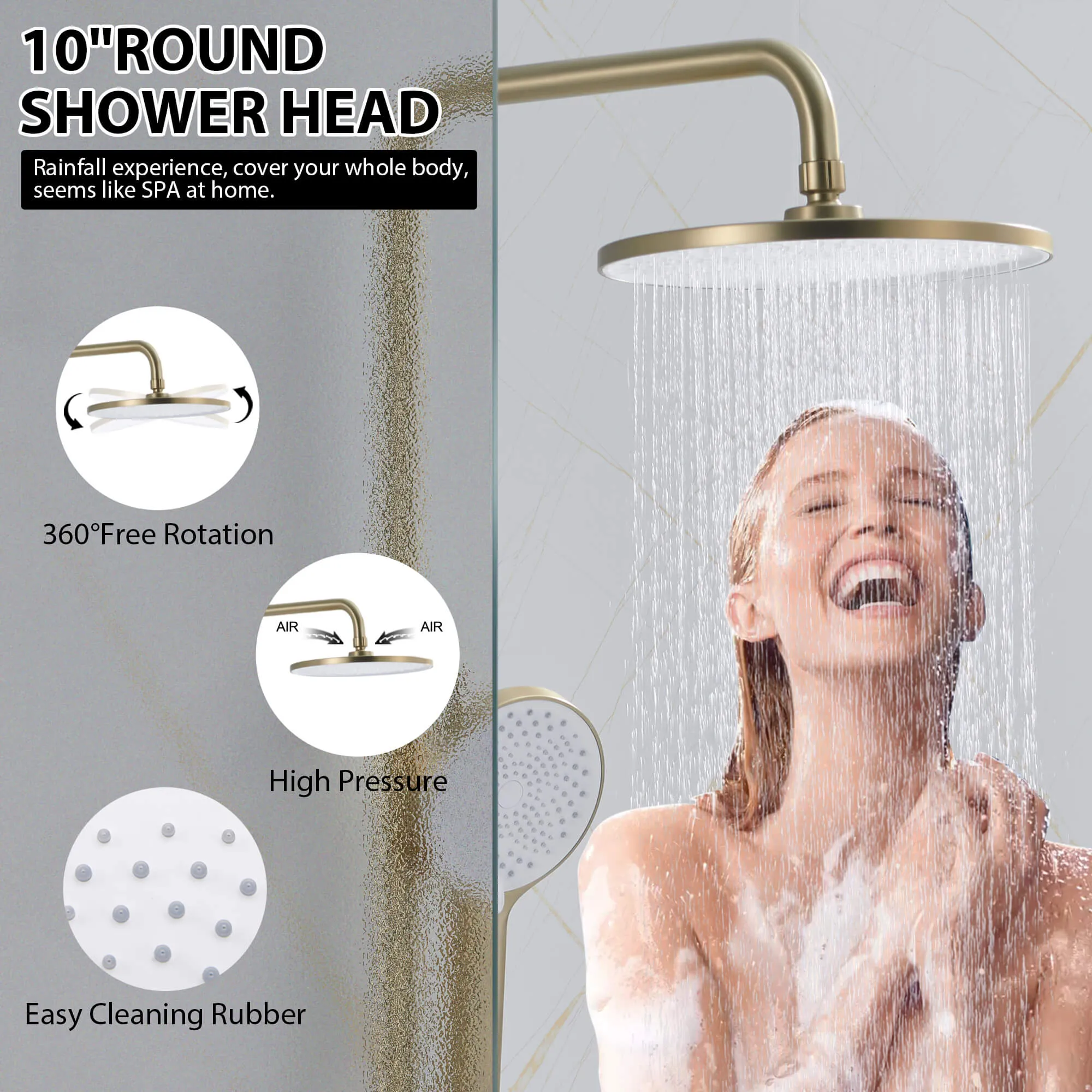 Shower System 4-Function Exposed Shower Faucet Set with Bidet Sprayer and Tub Spout JK0103