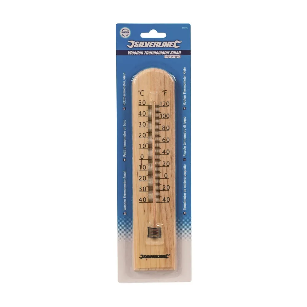 Silverline Wooden Thermometer