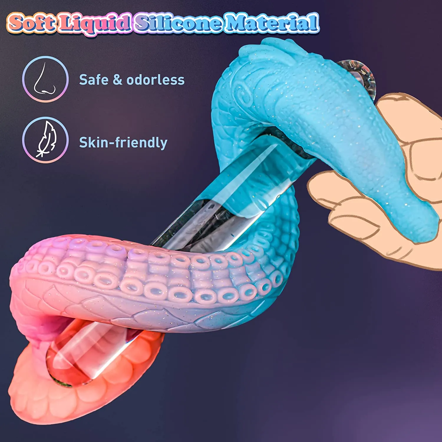 Tengon 18.5" Luminous Anus Dilator With Dragon and Octopus Texture - Laphwing