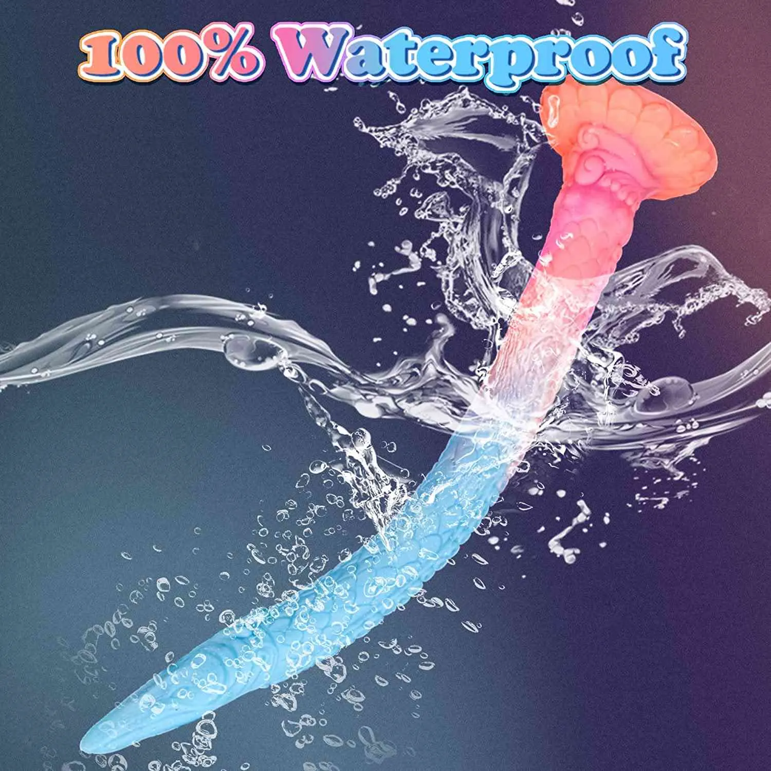Tengon 18.5" Luminous Anus Dilator With Dragon and Octopus Texture - Laphwing