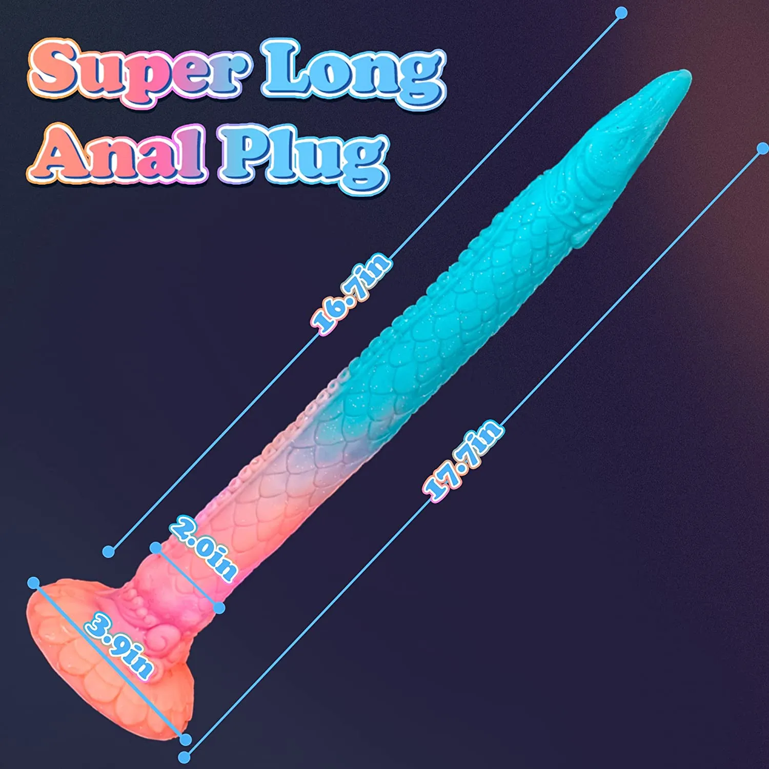 Tengon 18.5" Luminous Anus Dilator With Dragon and Octopus Texture - Laphwing