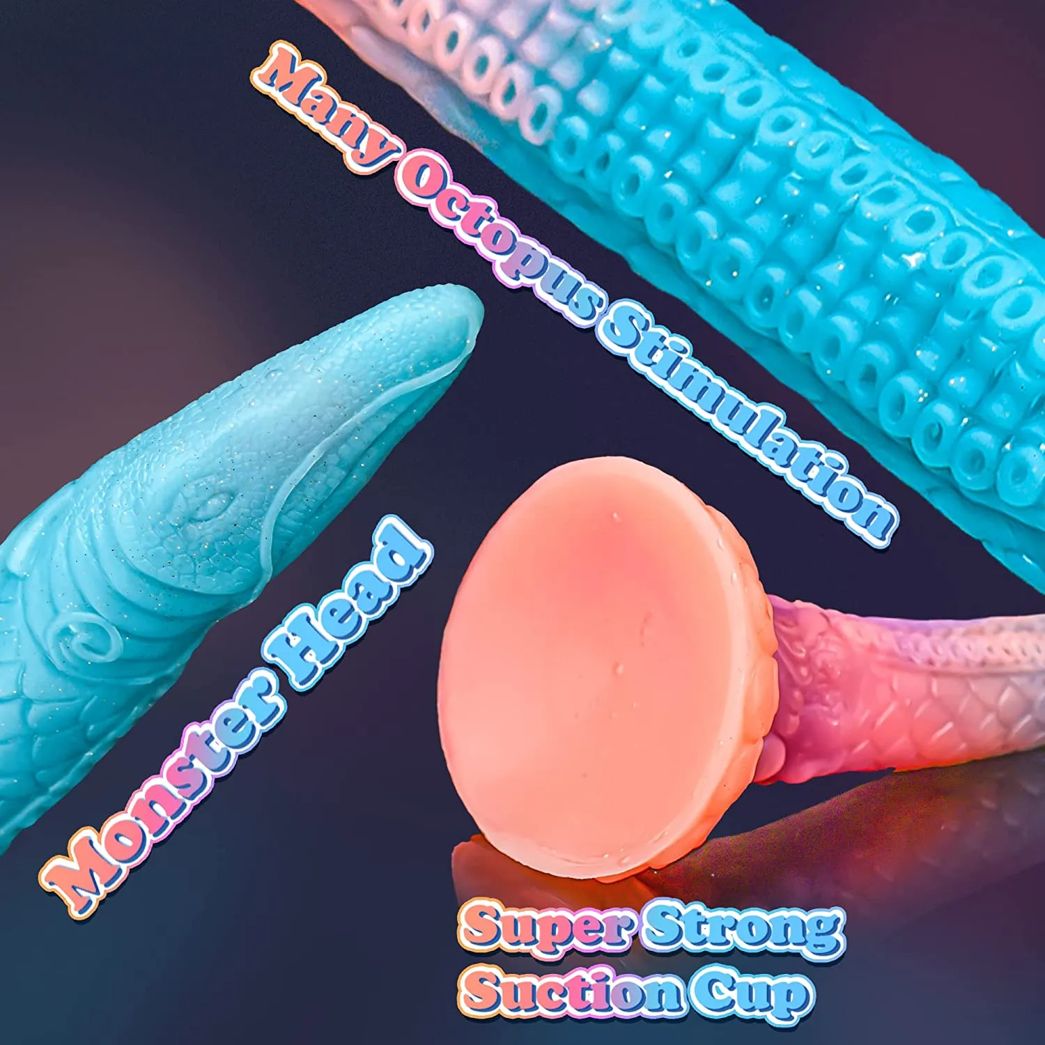Tengon 18.5" Luminous Anus Dilator With Dragon and Octopus Texture - Laphwing