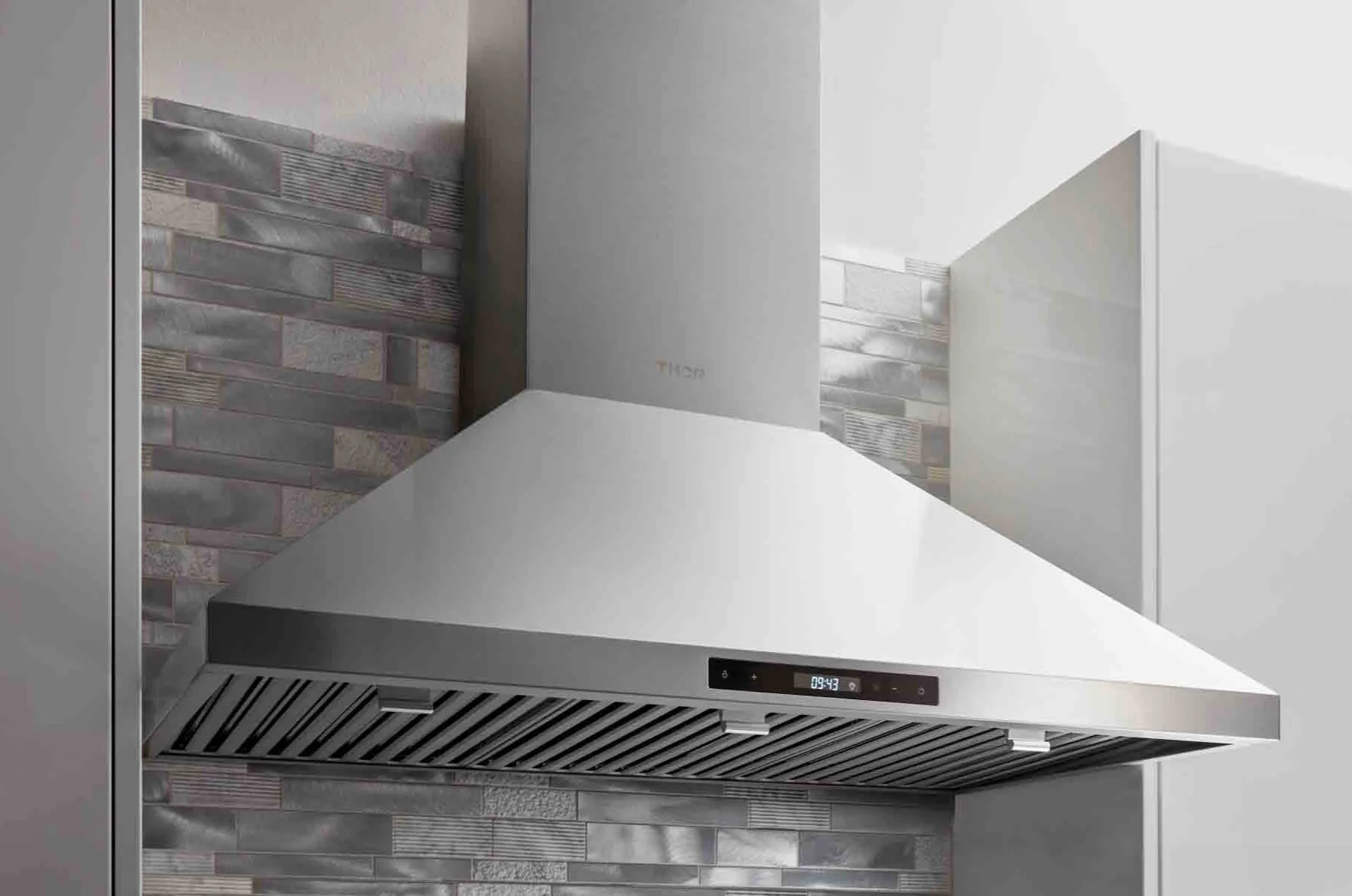Thor Kitchen 5-Piece Pro Appliance Package - 36-Inch Rangetop, Electric Wall Oven, Wall Mount Hood, Dishwasher & Refrigerator with Water Dispenser in Stainless Steel