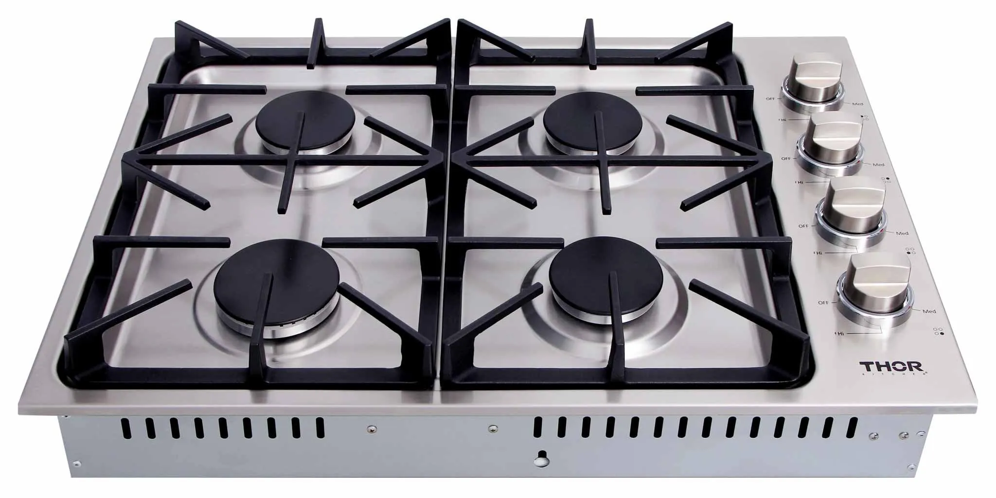 Thor Kitchen 6-Piece Pro Appliance Package - 30-Inch Gas Cooktop, Electric Wall Oven, Wall Mount Hood, Refrigerator, Dishwasher, & Microwave Drawer in Stainless Steel