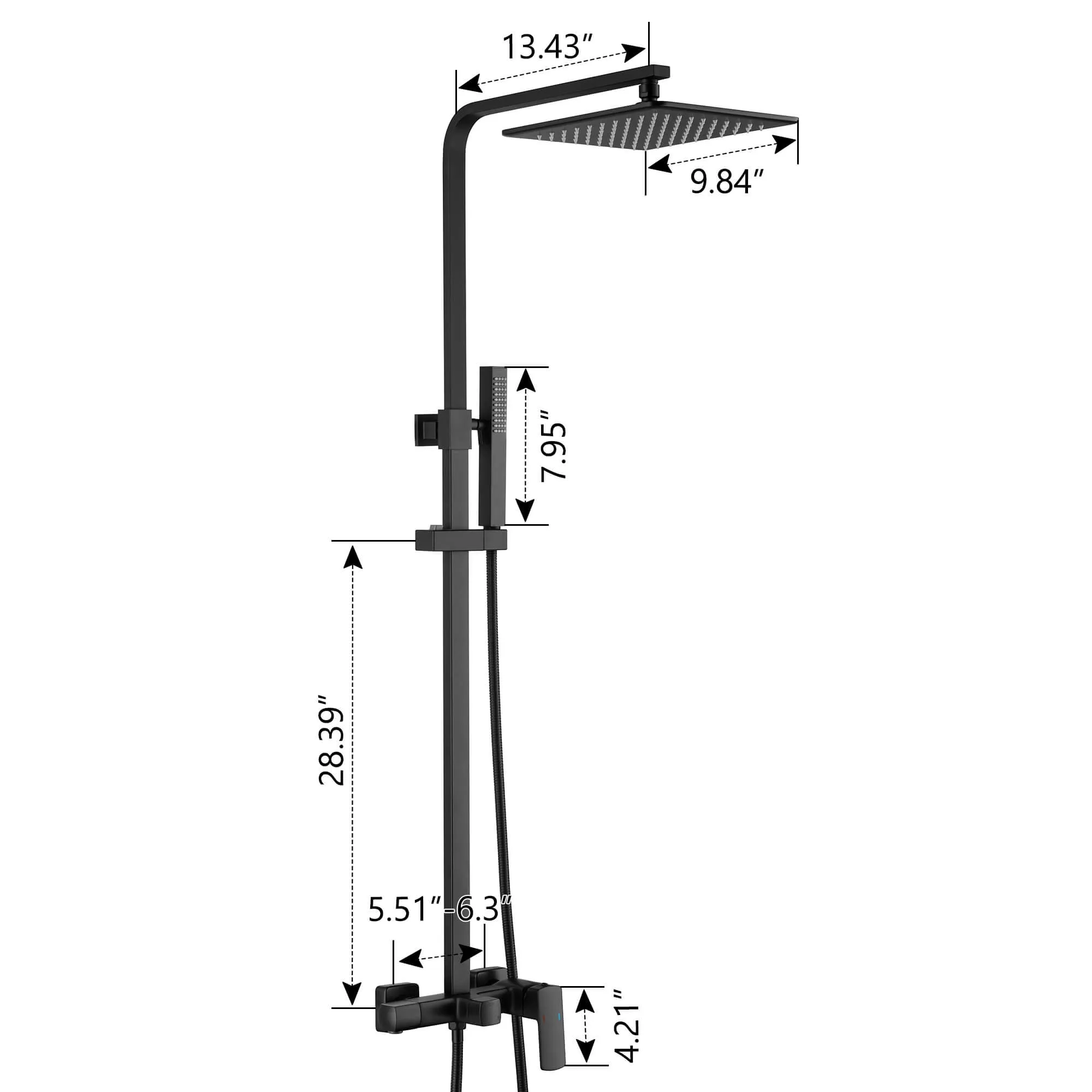 Tub and Faucet Complete Shower System with Rough-In Valve RB0881