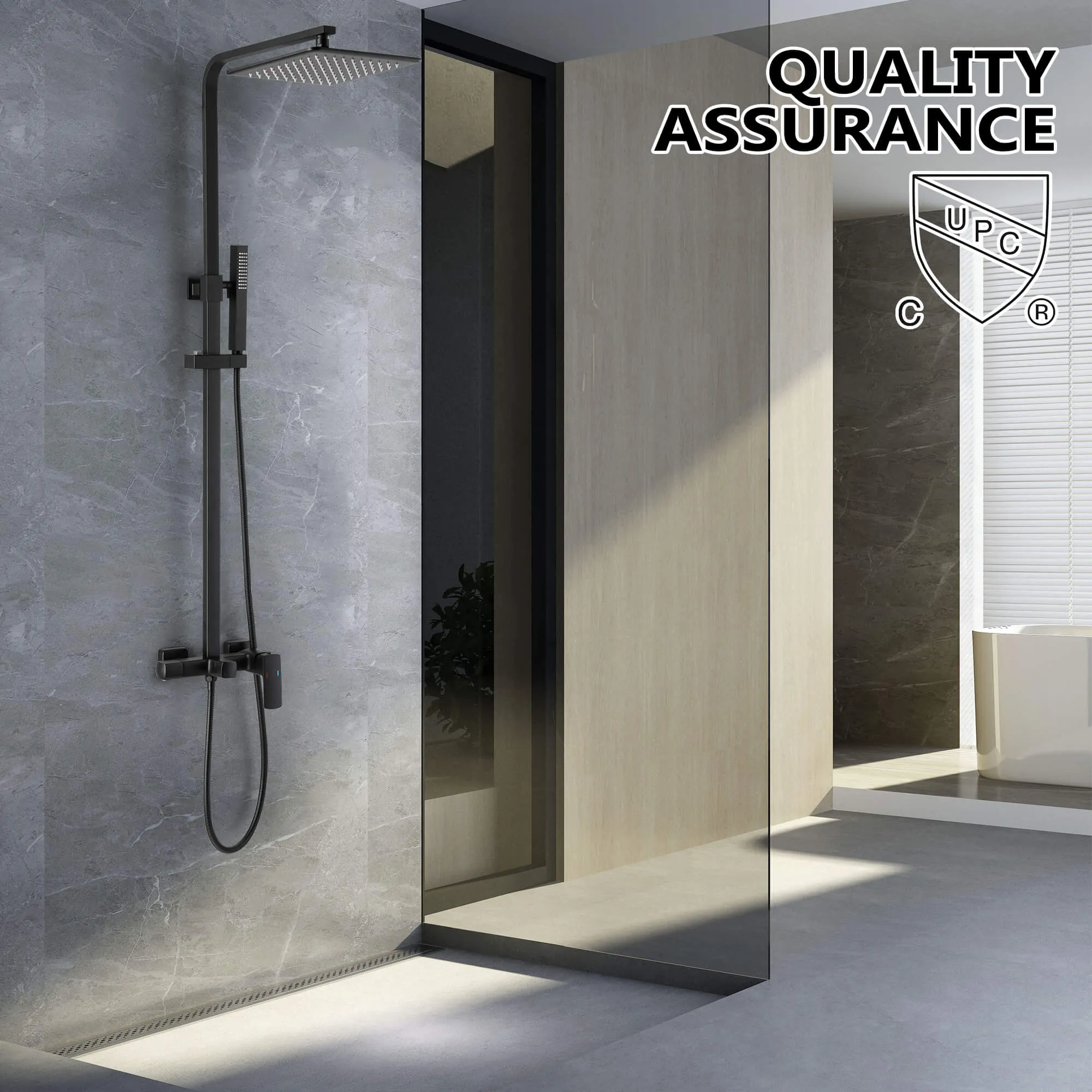 Tub and Faucet Complete Shower System with Rough-In Valve RB0881