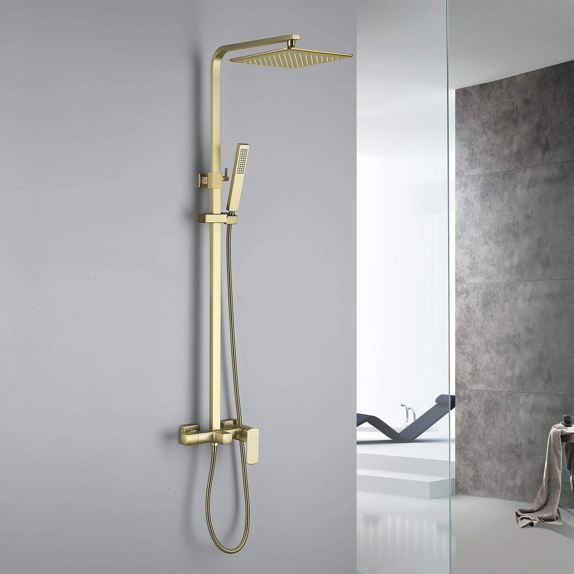 Tub and Faucet Complete Shower System with Rough-In Valve RB0881