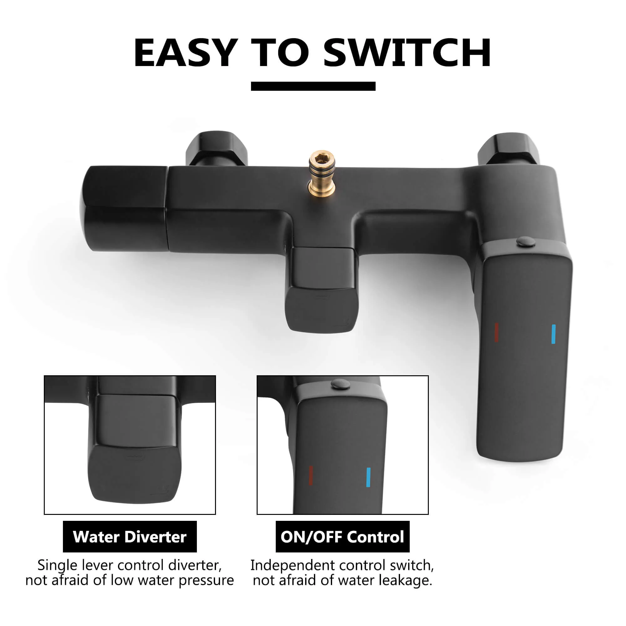 Tub and Faucet Complete Shower System with Rough-In Valve RB0881