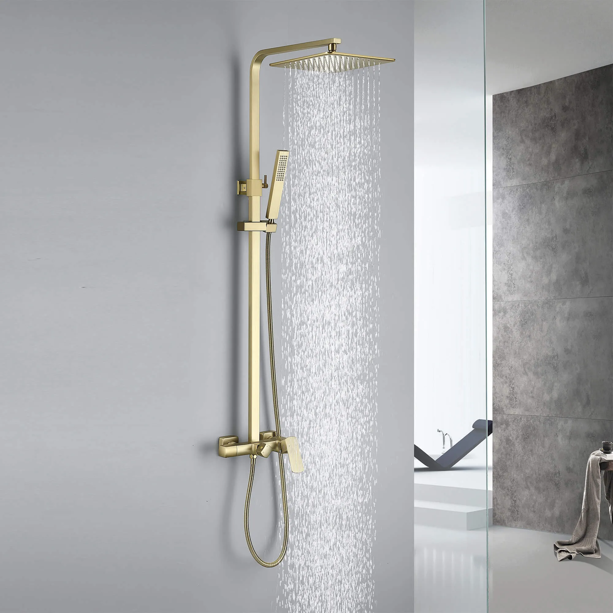 Tub and Faucet Complete Shower System with Rough-In Valve RB0881