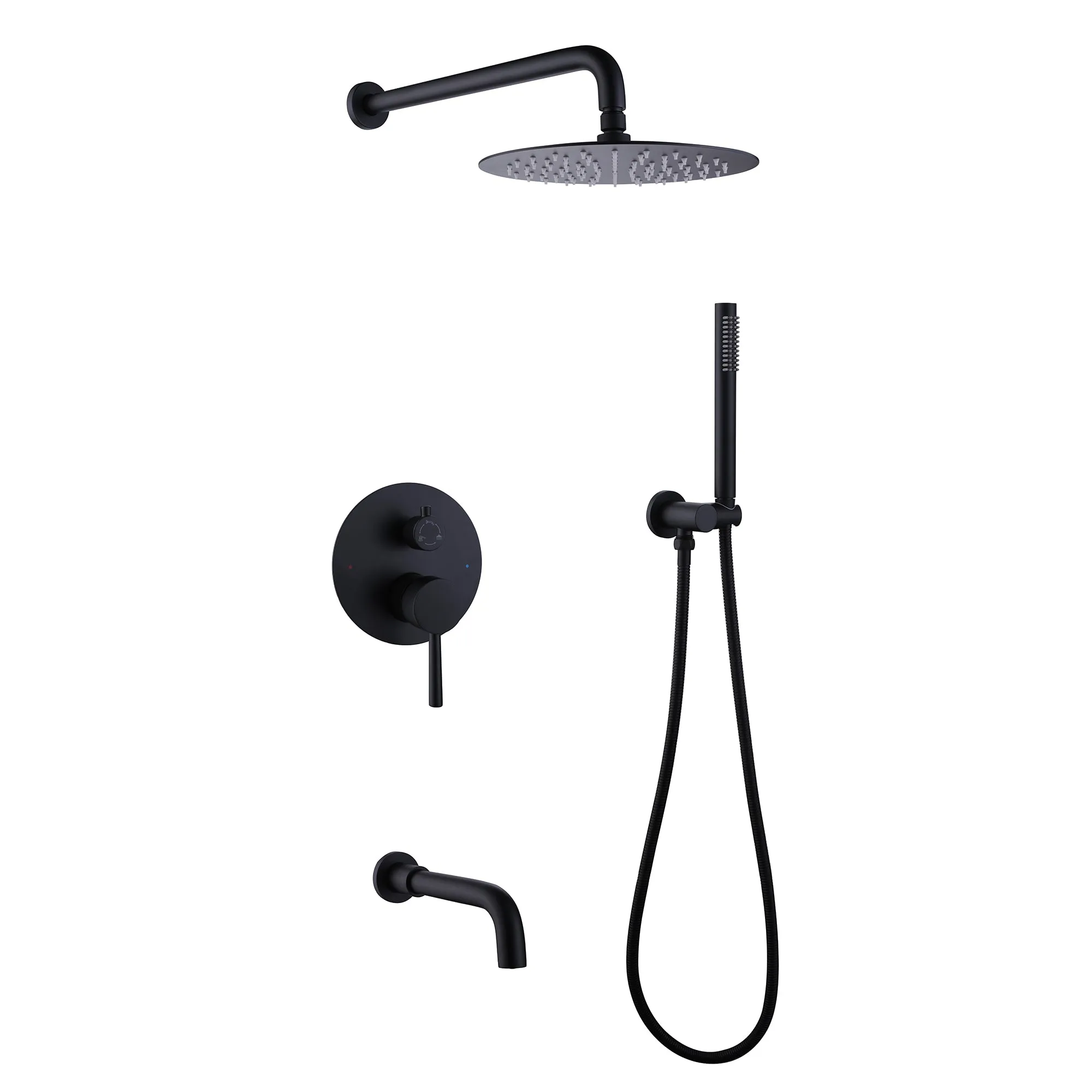 Tub Shower Faucet Set Complete Rain Shower System with Tub Spout